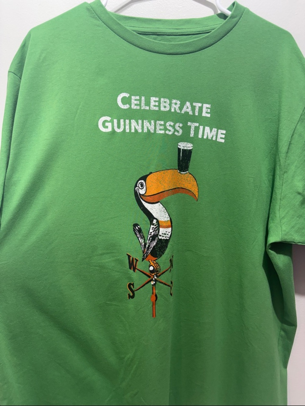 Guinness Beer Green T-Shirt with Toucan Graphic